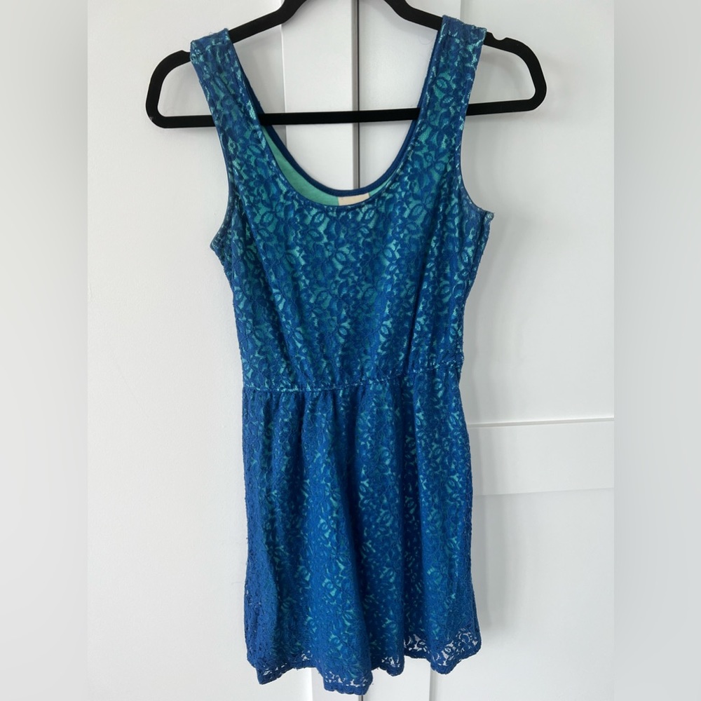 Blue Lacey Target Mini Dress